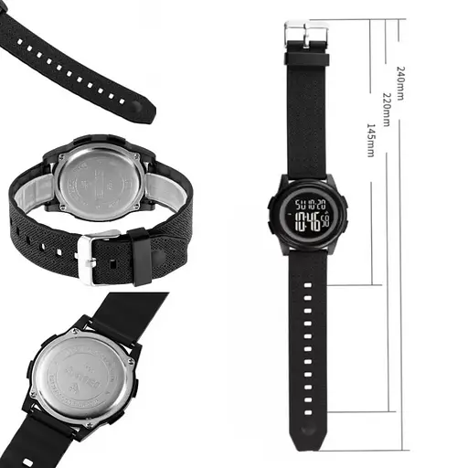 Спортивные наручные часы Skmei 1895 (Черный с черным циферблатом) - фото 8