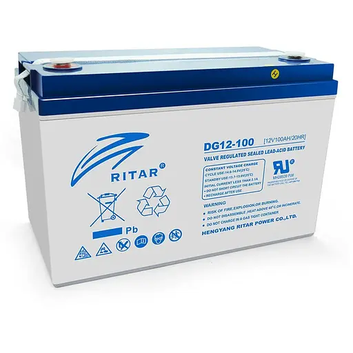 Аккумуляторная батарея GEL RITAR DG12-100, Gray Case, 12V 100.0Ah ( 328 х 172 х 215 (220) ) Q1/36