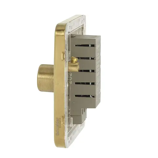 Schneider Electric GGBL6012LMSBS безгвинтовий Liss Cover світлодіодний диммер 1 швидкість 2 колії 100 Вт/ВА сатинована латунь - фото 3