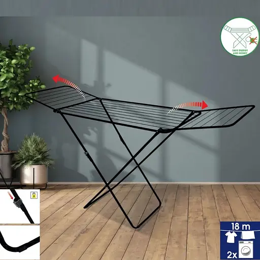 Сушилка для белья напольная Casa Si Kolibri 18m Black (CS42191C06E) - фото 6