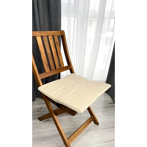Водоотталкивающая подушка на стул Бежевый однотонный (2 шт.) - фото 3