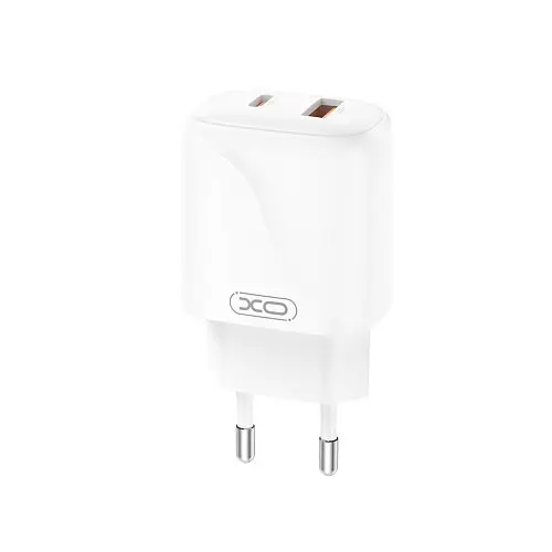 Мережевий зарядний пристрій XO L158 (EU) PD20W/QC18W (1USB-A+1USB-C) Quick Charger Білий - фото 1