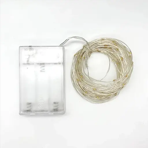 Новогодняя гирлянда роса Brille на батарейках 100 LED 10 м теплый белый 1978-07 - фото 2
