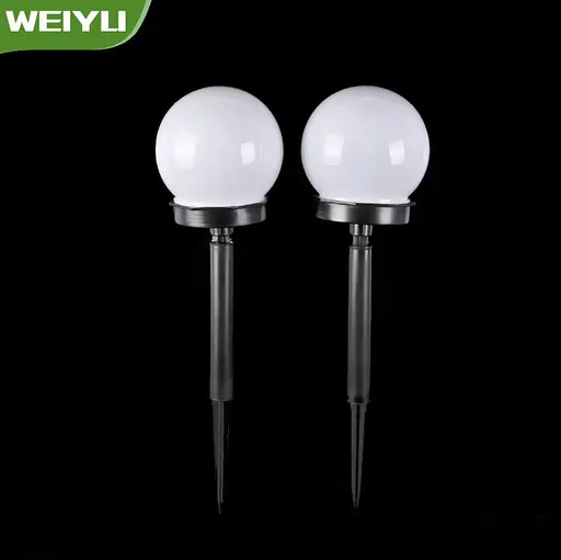 Світильники OldBro садові на сонячній батареї біла пластикова куля 10 см 2 шт - фото 6