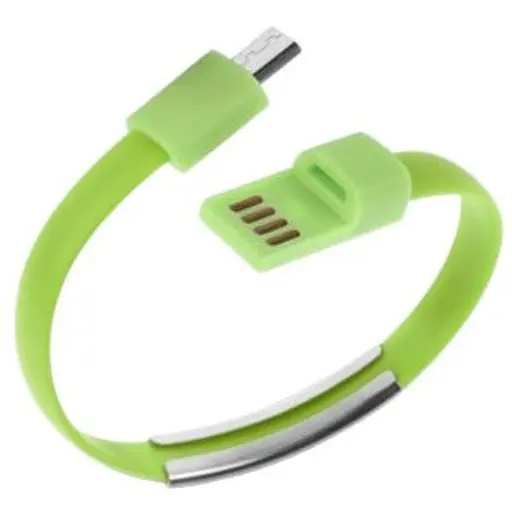 Кабель-браслет micro USB 2.0 зелений RTL