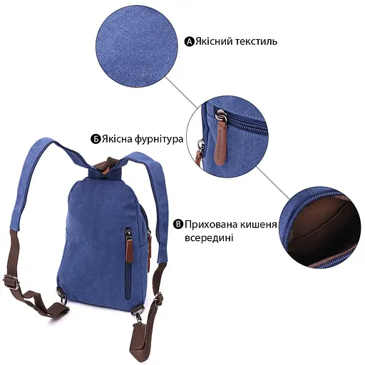 Удобная сумка для мужчин через плечо с уплотненной спинкой Vintage 19,5х29х8 см sum0028974 - фото 4