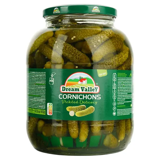 Огірки мариновані Dream Valley корнішони делікатесні 1.27 кг