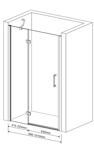 Душові двері Eger на петлях 100x195см 599-701(h), прозорий, хром - фото 2