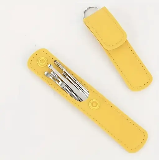 Набір для чищення вух і видалення вушної сірки із 6 інструментів Жовтий - фото 6