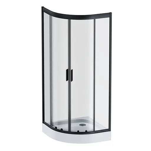 Душевая кабина Am.Pm Gem 1/ 4 Round 80x80 см без поддона black W90UG-401-080BT, прозрачный, черный - фото 8