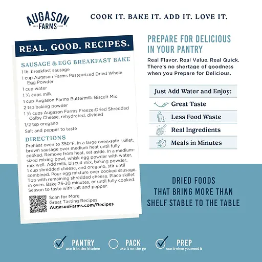 Тертий сир колбі з великим терміном придатності 30 років Augason Farms, сублімований, 30 порцій (101228) - фото 4