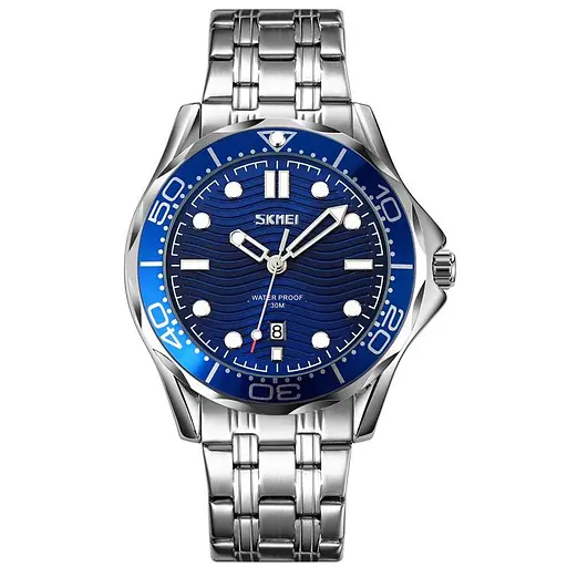 Наручний годинник Skmei 9276 Silver Blue steel strap, 9276SSIBU (18380)