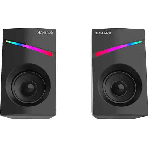 Колонки GamePro GS290, черный, 2 x 5 Вт, 2.0, USB, mini-jack (3.5 мм), RGB подсветка - фото 1