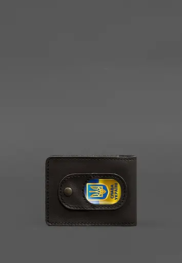 Кожаная обложка для удостоверения участника боевых действий (УБД) с карманом для жетона темно-коричневая - фото 5