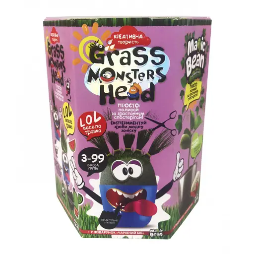 Набір креативної творчості Grass Monsters Head (українською), Danko Toys - фото 7