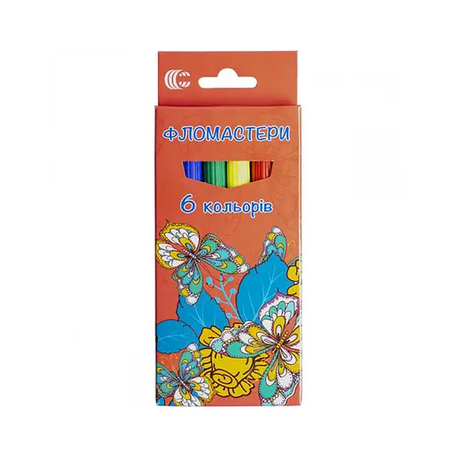 Дитячі Фломастери "Картон" COLOR-IT 950-6 6 кольорів Вид 2 - фото 1