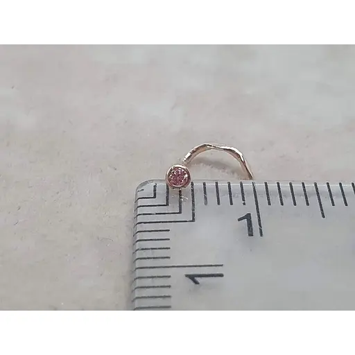 Золотая серьга-пирсинг в нос Dear с фианитом.1024.1 Розовый (светлый) - фото 3