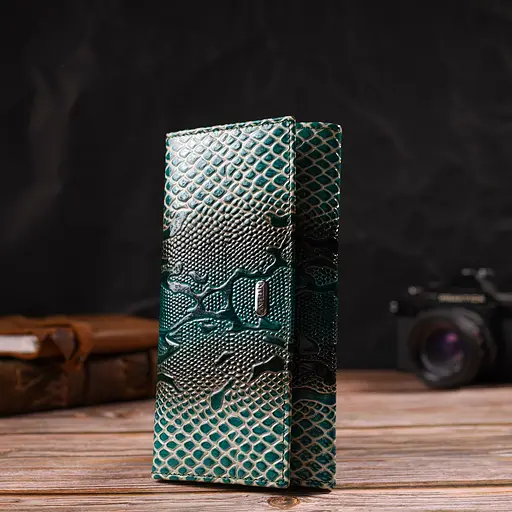 Лакированный кошелек для женщин из натуральной фактурной кожи Canpellini 17.8х9х1 см acs0032280 - фото 6