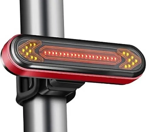 Велосипедная задняя фара (габарит) BK600 Стоп + повороты + пульт + microUSB (6 режимов)