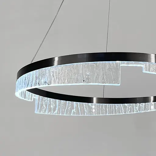 Черная подвесная люстра с кольцевым дизайном Ø 80 см Ст. MJ301-800 BK | Line F - фото 4