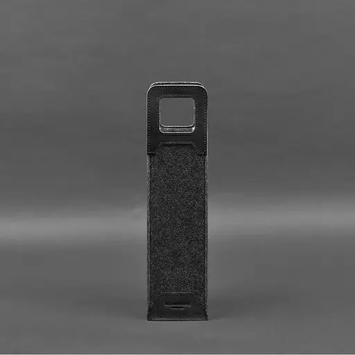 Чехол для вина BlankNote Crazy Horse 1.0 из фетра с кожаными вставками черный  - фото 3