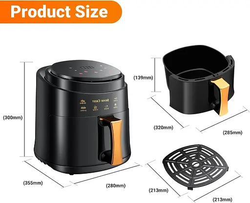 Мультипіч Air Silver Crest 8 л безмасляна XXL Air Fryer потужністю 2400 Вт із технологією Rapid Air - фото 2