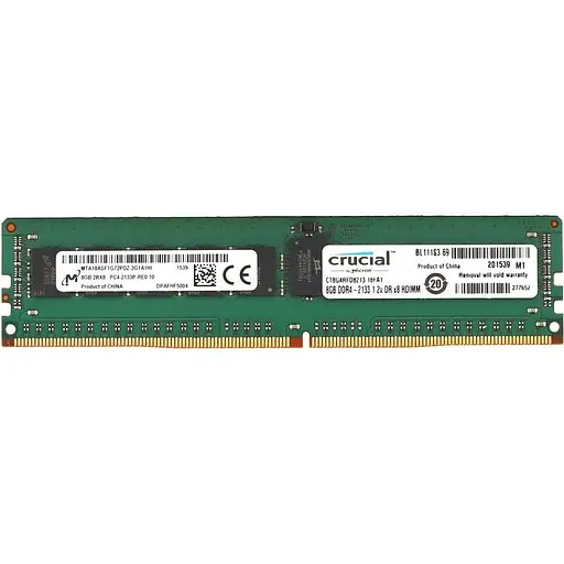 Оперативна пам'ять Micron DDR4 8GB 2133 MHz ECC Registered (MTA18ASF1G72PDZ-2G1A1HI) Б/В