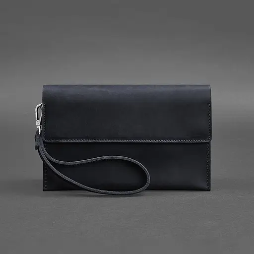 Кожаный мужской клатч-барсетка 3.0 синий Crazy Horse - фото 10