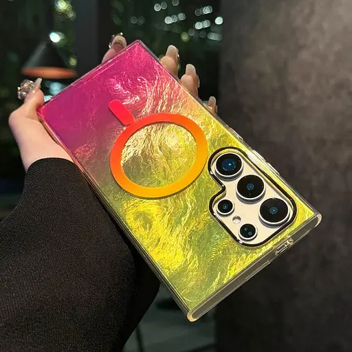 Чехол Epik TPU Shiny Mountain (MagFit) для Samsung Galaxy S24 Ultra Yellow / Pink - фото 3