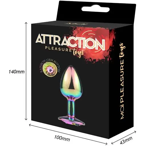 Металлическая анальная пробка Mai Attraction Toys №72 Rainbow - фото 6