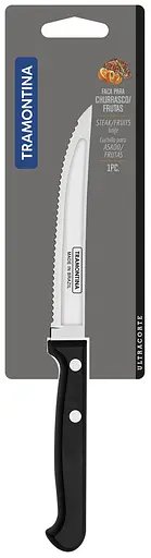 Ніж для стейка Tramontina ULTRACORTE зубчастий 12 см чорний (23854/105) - фото 2