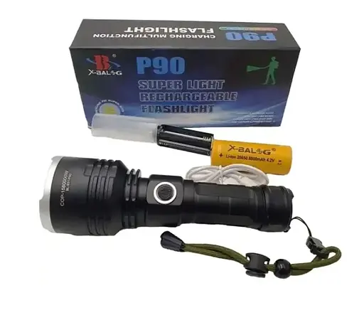 Тактический фонарь BL-531-P90 сверхъяркий LED P90 зум USB зарядка - фото 5