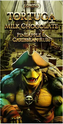 Шоколад молочний Lorizio з цукатами ананасу та ромом "TORTUGA" 100 г - фото 1