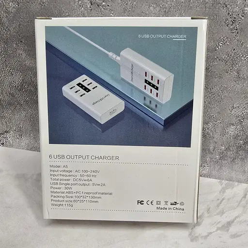 Сетевое зарядное устройство Addap 6 USB портов 30 Вт Smart USB Charger A5 (XL-A5) - фото 9