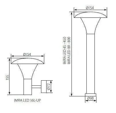 Уличный светильник Kanlux IMRA LED 16L UP OPRAWA OGRODOWA (23540) - фото 4