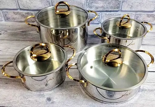 Набір каструль O.M.S. Collection 1088 з нержавіючої сталі 18 предметів (Туреччина) - фото 6