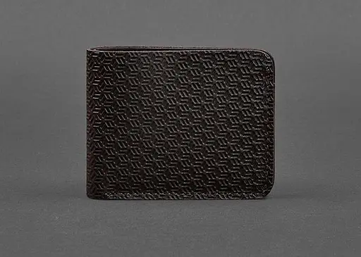 Мужской кожаный портмоне 4.1 (4 кармана) коричневый Карбон - фото 1