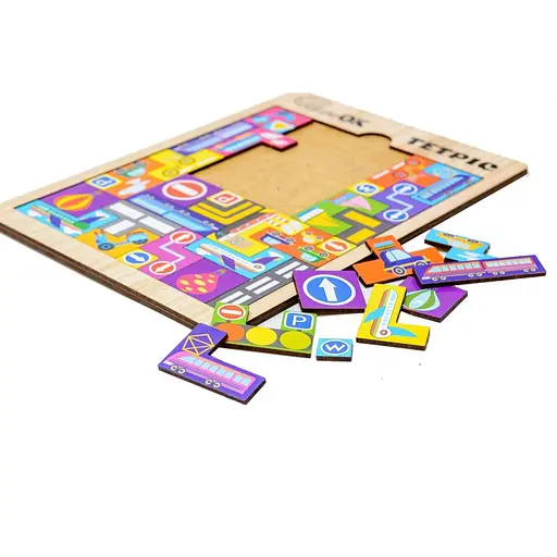 Развивающая игрушка PuzzleOK Тетрис Транспорт Puz-22922 деревянная - фото 3