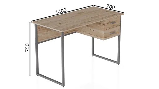 Компьютерный стол Ferrum-decor Таккота 75x140x70 серый ДСП Дуб Артизан 16мм (FRD-102351) - фото 7