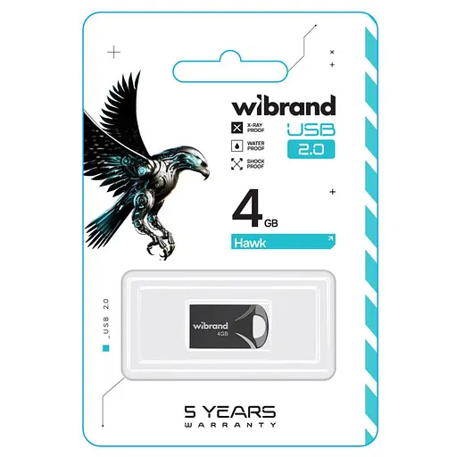 Flash Wibrand USB 2.0 Hawk 4Gb Black - фото 2