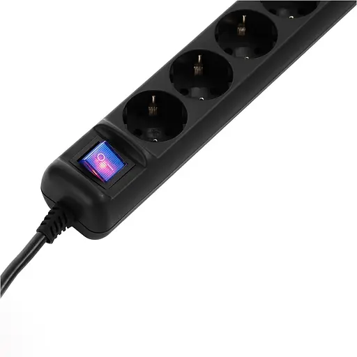 Мережевий фільтр на 5 розеток 3м, чорний (2E-U05ESM3BK) - фото 2