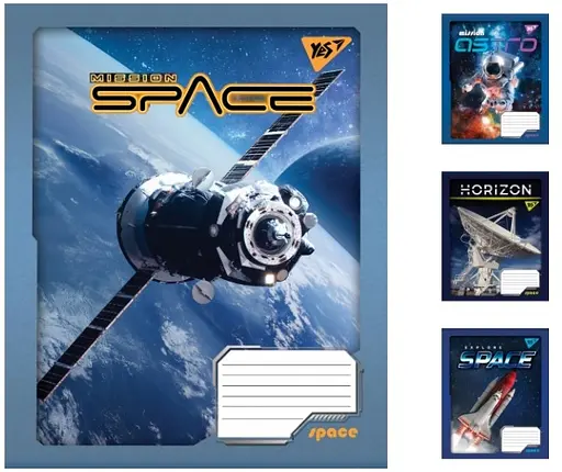 Зошити учнівські 18 аркушів клітинка. YES Space, 25 шт. в упаковці