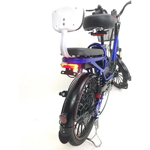 Электровелосипед Minako V4 PRO двухместный 500W/60V/18Ah с задним амортизатором синий - фото 3