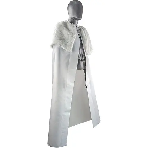 Плащ с меховым воротником - фото 2