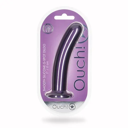 Фалоімітатор Ouch! Smooth G-Spot Dildo 7'' 17.7 см (фіолетовий) - фото 5
