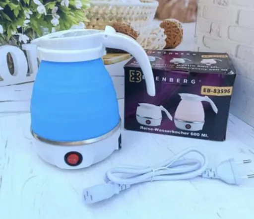 Дорожный складной мини электрочайник Edenberg EB-83596 600Вт Голубой - фото 3