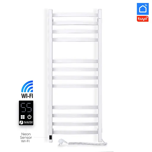 Электрический полотенцесушитель Navin Avalon 480x1200 Sensor с Wi-Fi правая, белая 12-112033-4880, Белый, Правое, Электронный - фото 2
