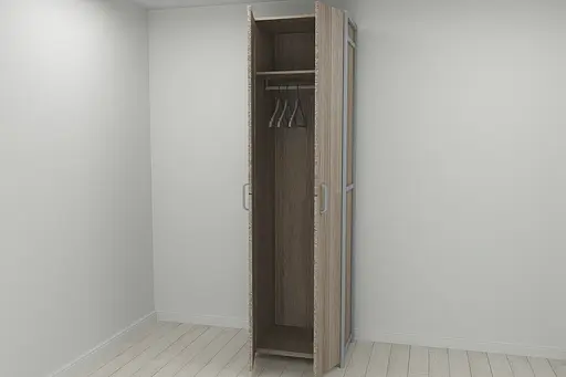 Шкаф Гардероб Уни секция 6 серии Конект Ferrum-decor 220x60x50см Серый металл ДСП Дуб Сонома Трюфель 16 мм (FRD-104578)