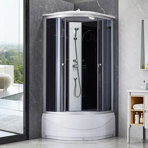 Душевой бокс Lidz Tani SB90x90.SAT.HIGH.GR, Хром матовый, тонированный, хром матовый - фото 11