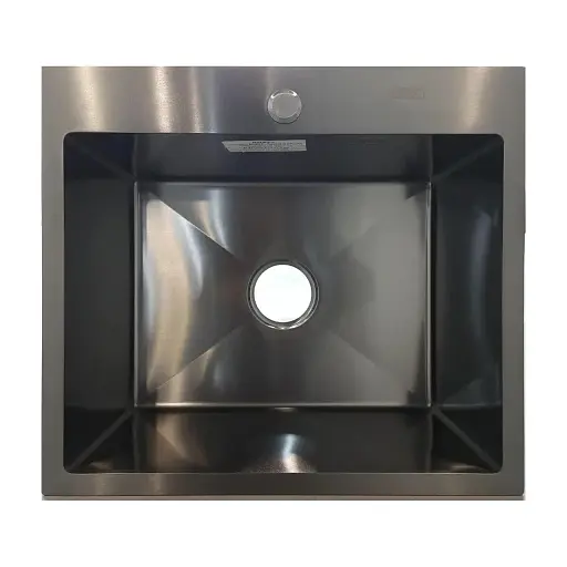 Мойка кухонная Kraft Handmade HS5448-B + корзина 540х480х230х3 мм Черный 30412 - фото 1